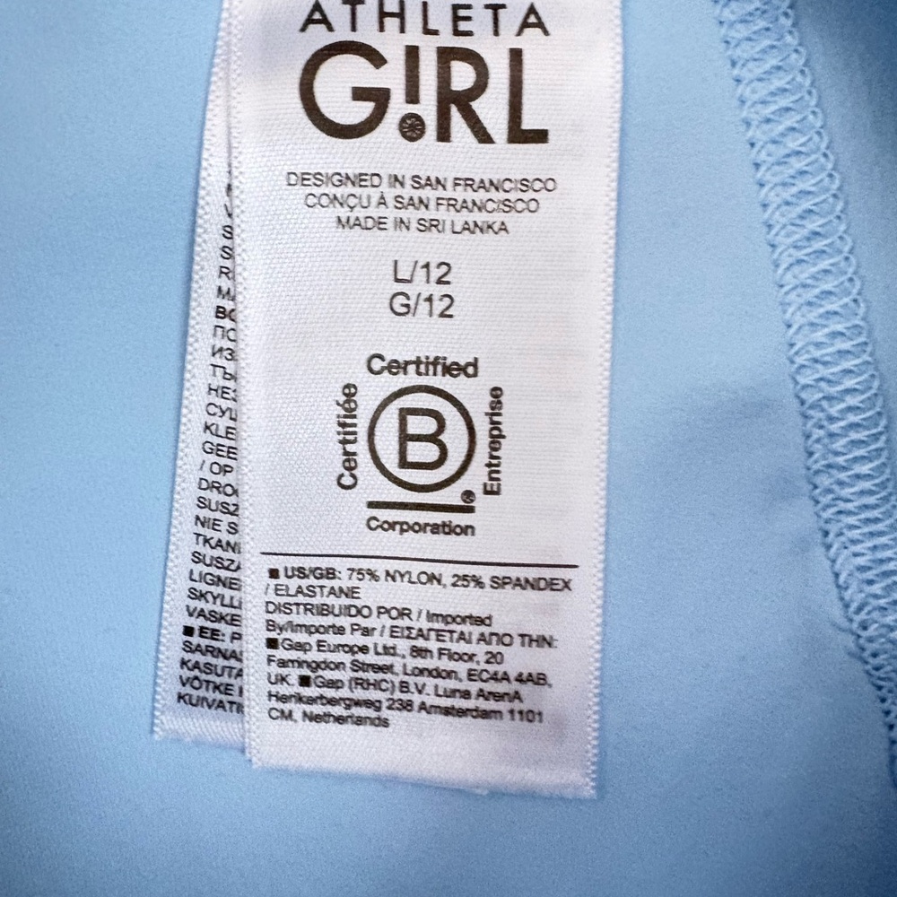 NWT Athleta Girl  Leggings in Light Blue Size 12 High Rise Stash - Picture 4 of 10